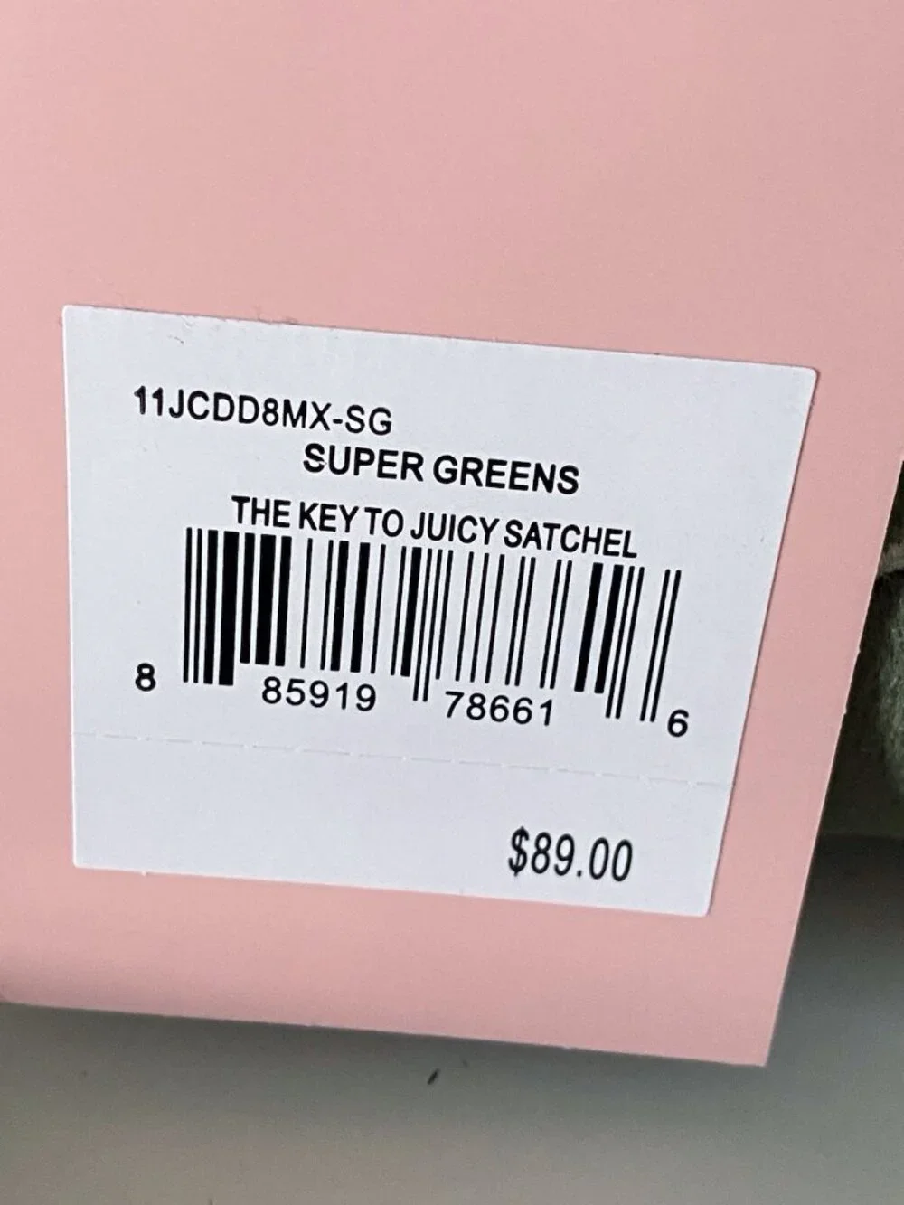 Juicy Couture The Key To Juicy Satchel Crossbody Super Greens Velvet Charm NEW